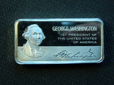 George Washington Sterling SILVER 1000g - Franklin Mint President Ingot