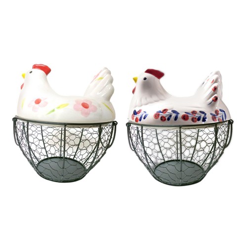 Chicken wire egg basket - chicken,