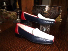 GABOR SPORT RED ,WHITE AND BLUE SOFT  LEATHER LOAFER  - size  UK 6.5