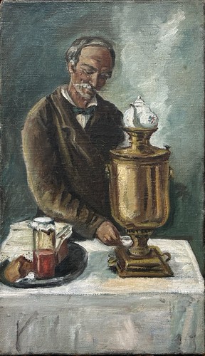 Antique oil painting male - antique, painting,