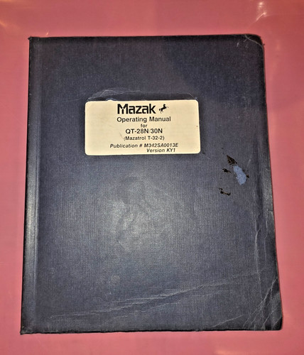 Mazak operating manual for - operating,
