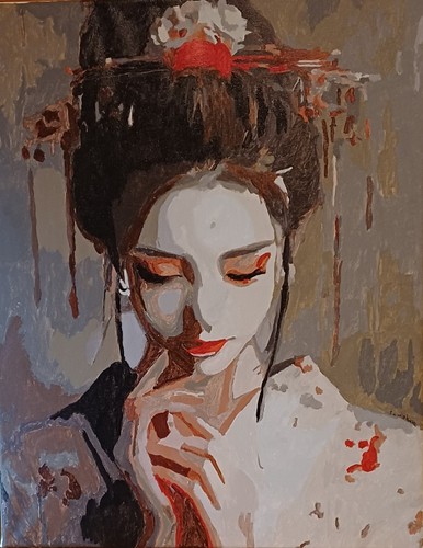 Hand painted acrylic - hand,