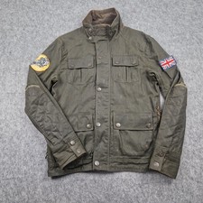 Superdry Jacket Mens Medium Green Racing Team Biker Utility Motorcycle Coat