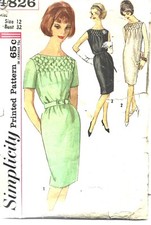 Vintage Simplicity dress with smocking sewing pattern bust 32 in