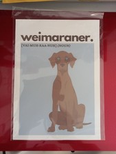 Weimaraner Dog Print With Noun
