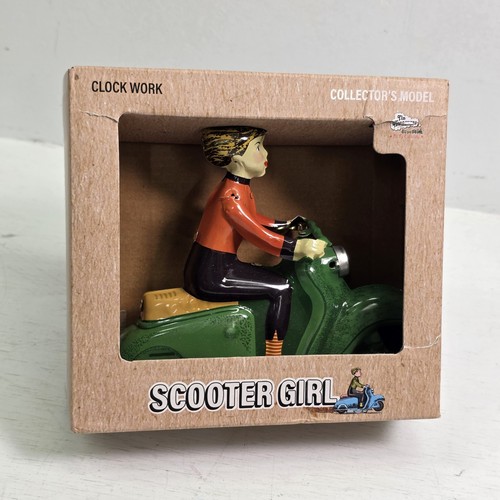 Clock work retro scooter - scooter, girl