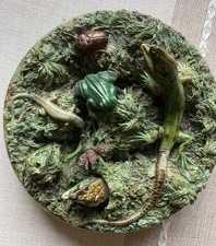 Antique Manuel Mafra (Portuguese, 1829-1905) Palissy Ware Plate