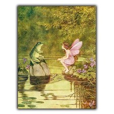FAIRY & FROG TOAD METAL SIGN