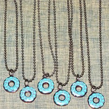 6 Enamel Donut Necklaces