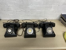 Set of Three Vintage Bakelite Dial Telephones 1950s Great Retro Phones Working