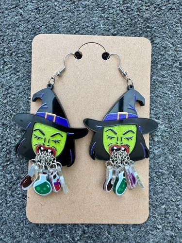 Halloween witch earrings - witch,