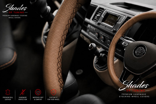 Leather steering wheel cover - leather,