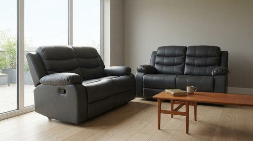 Leather recliner sofa set - set, with