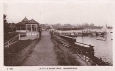 Suffolk Real Photo Postcard - Jetty & Bandstand, Woodbridge (Posted 1908).
