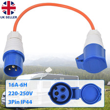Reverse Polarity Adapter Mains Hook Up 16A Reversed Caravan Camping Outdoors