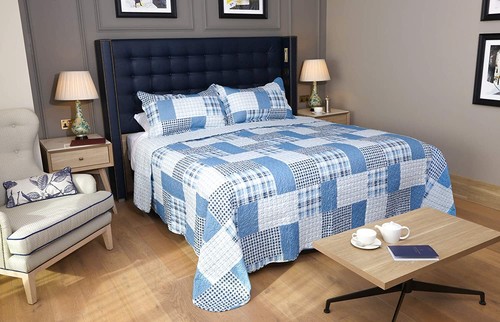 Single bed quilted bedspread - bed,