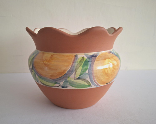 Terracotta fluted planter - terracotta,