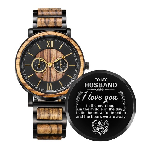 Kenon engraved wooden - engraved, watch