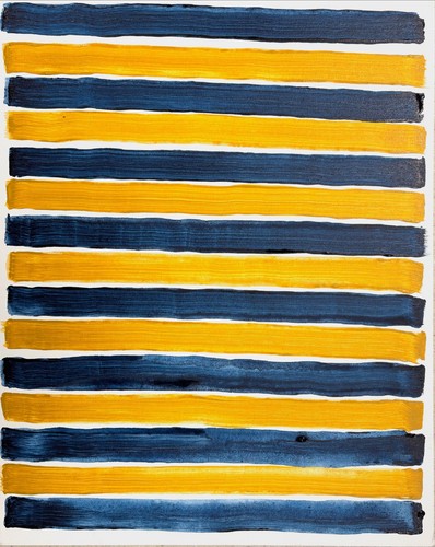 Woad and ochre signed - and, ochre"