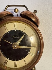 Vintage old fashioned alarm clock Copper Brass Llaudia For Parts