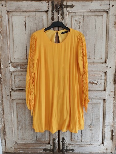 Zara mustard yellow frilled - zara,