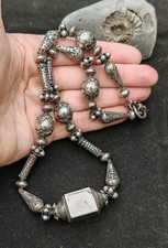 Intricate Sri Lanka Bali 925 sterling silver handcraft fine bead chain necklace