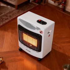 4.2 KW Freestanding Fire Butane Cabinet Heater White Calor Gas Heater 18.11 in 
