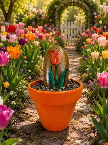 Hand painted tulip - hand,