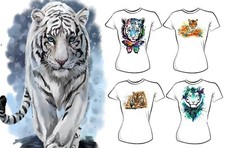WHITE TIGER  IRON ON T SHIRT
