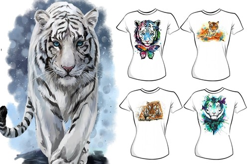 White tiger iron t - on, shirt
