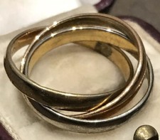 Vintage Russian Tri Gold Band Rings.