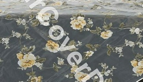 Yellow floral organza - yellow,