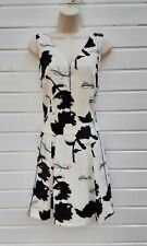 NEXT ALINE FIT & FLARE DRESS,BLACK & WHITE,60S,70S,80S,VINTAGE STYLE,SIZE 10 PET
