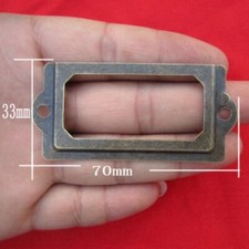20x Brass Antique Metal Label Pull Frame Handle File Name Card Holder 40 Screws