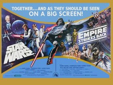 STAR WARS double bill QUAD POSTER PRINT 30X40" EMPIRE STRIKES BACK FREE P&P
