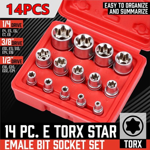 14pcs star torx socket - e,