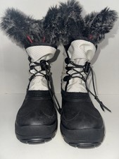 KAMIK WOMEN'S SZ 6.5/7 SHELLBACK WINTER BOOTS WHITE/BLACK YOUTH 5 WATERPROOF