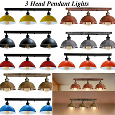 3 Head Ceiling Light Vintage Industrial Dome Suspended Arm 3 Way Pendant Lamp