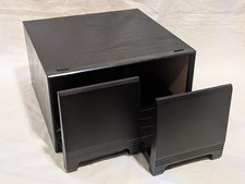 Vintage CD Storage Drawer Unit Black Ash Wood Holds 40 CD's In 2 Drawers