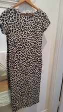 TK Maxx Women's Signature Brown & Black Tiger Print Dress Size Uk 12/14