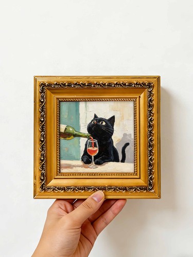 Black cat drinking red - drinking, wine
