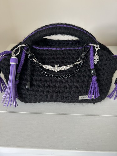 Gothic black purple - purple, handmade