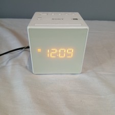 SONY ICF-C1T CUBE AM/FM White Bedside Clock Radio