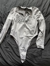 Shein Grey Zip Bodysuit