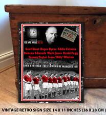 BUSBY BABES MAN UTD MUNICH FANS FOOTBALL Vintage Metal Wall Sign RS598