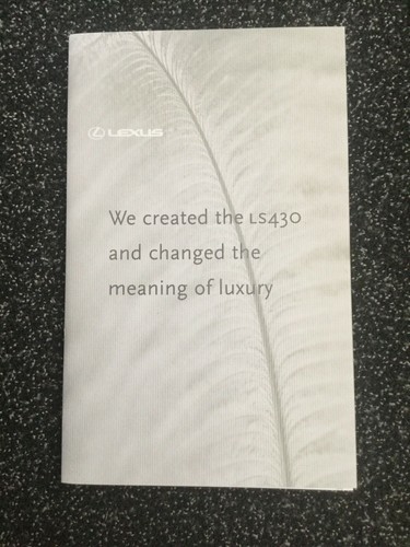 Lexus 430 sales brochure - ls,