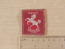 Vintage Kent Invicta White Horse Patch England County Badge 1950s Woven Cloth
