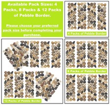 Woodside Pebble Strip Decorative Garden Lawn/Flower Bed Border Edging, Pack of 8