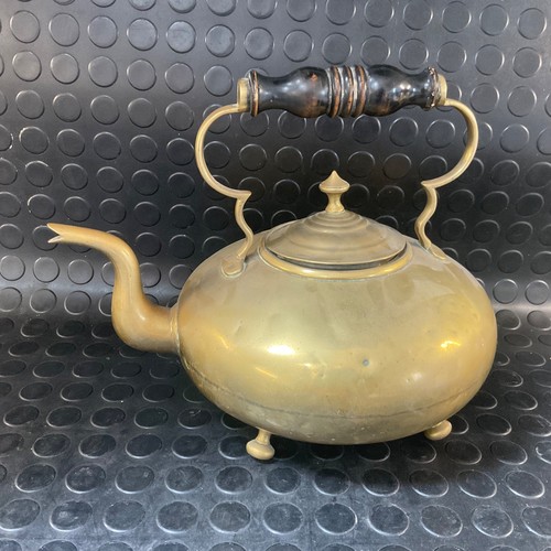 Antique brass kettle - brass,