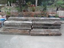4 x Reclaimed Hardwood Railway Sleepers plus 6 halves. Collection from Sheffield